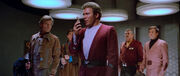 James T. Kirk and crew preparing to leave USS Enterprise