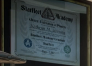 Kathryn M. Janeway Starfleet graduation certificate