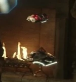 Two hover-cams capture an interview