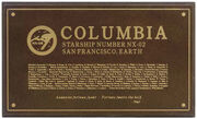 Columbia dedication plaque