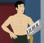 Sulu shows off his abs