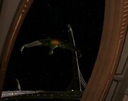 Dukat's Bird-of-Prey leaves DS9