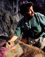 Jonathan Frakes with reptohumanoid puppet