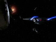 Wrecked Constitution-class in TNG: "The Best of Both Worlds, Part II", engineering hull