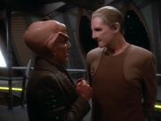 Quark and Odo on the Promenade