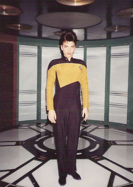 Tracee Cocco in the transporter room