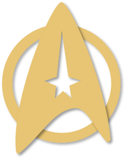 Star Trek Insignia, Sterling Silver 925 and 14K Gold Plated Star Trek  Starfleet Command Division Badge / Pendant. 