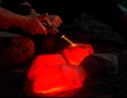 Garnesite heated with phaser