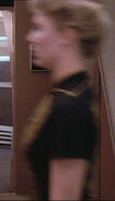 In a corridor Played by an unknown actress (TNG: "The Neutral Zone")