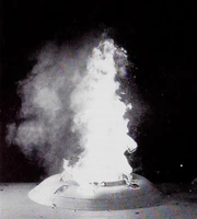 USS Enterprise onstage destruction of the enlarged bridge model