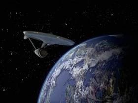 The USS Enterprise enters orbit of the planet Scalos in 2268.