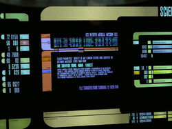Kahlest's medical file mentioning her transfer to the starbase