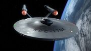 USS Defiant orbiting Earth, 2155