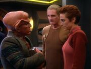 Odo and Kira ask Quark for a favor