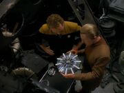 O'Brien shows Odo ketracel white dispenser