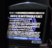 Die Föderationscharta, auf einem Display an Bord der USS Voyager