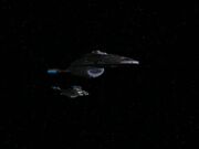 USS Voyager without its shields