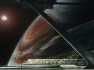 Jupiter viewed from Starbase 1 in 2259