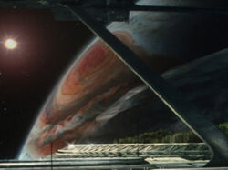 Jupiter viewed from Starbase 1 in 2259