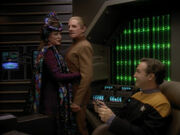 Lwaxana visits Odo in his security office