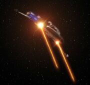 Maquis fighter firing phasers
