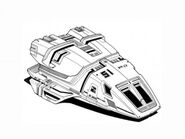 Early Defiant-class concept art (when it was planned to have a "beefy runabout" look)
