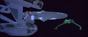 USS Enterprise and Klingon Bird-of-Prey face-off