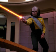 Worf phasers Borg on bridge