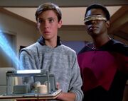 Wesley, La Forge and tractor beam