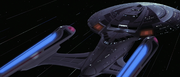 USS Enterprise-E at warp, 2375