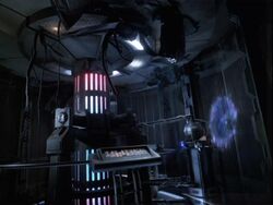 The enhanced warp core of a Nova-class starship
