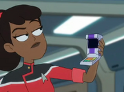 Mariner and purple-striped tricorder