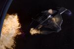 Jem'Hadar fighter destroyed on-screen