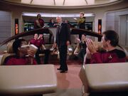 Enterprise-D crew applauds Picard