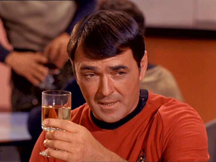 Montgomery Scott enjoying a glass of Scotch