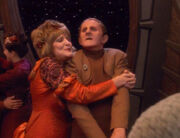 Lwaxana Troi and Odo dancing