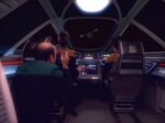 Jetal and Kim piloting a shuttle