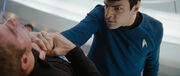 Spock attacking Kirk