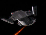 USS Voyager firing ventral phasers