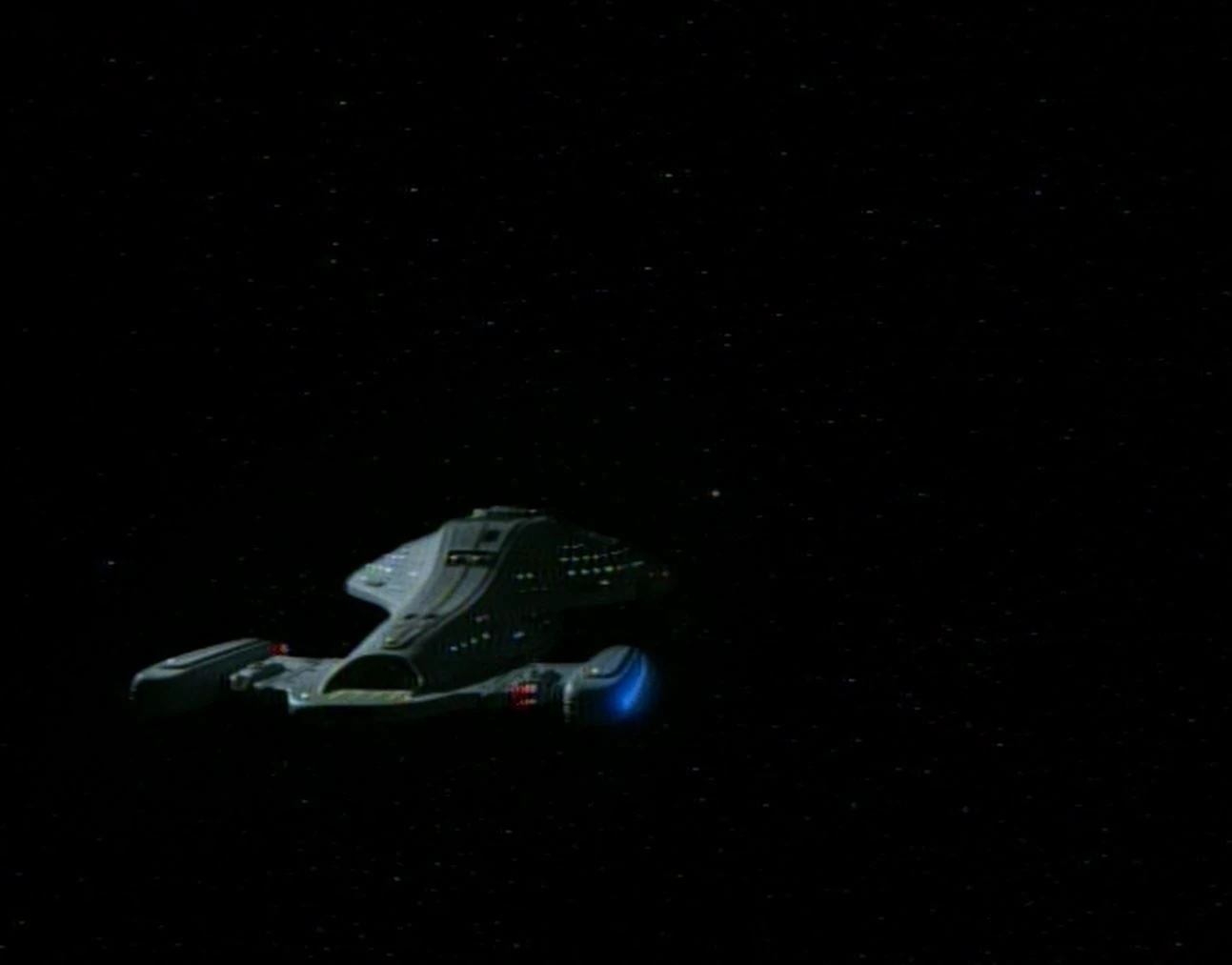 USS Voyager launches a microprobe