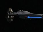 USS Voyager orbits the Think Tank