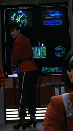 The tactical station aboard the USS Enterprise-A