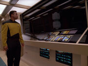 Geordi reflects as interface probe