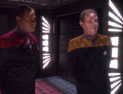 Michael Eddington and Benjamin Sisko, 2371