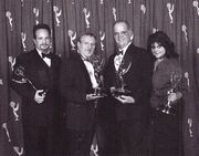 Art Codron, Dan Curry, Ron Moore and Liz Castro winning their Emmys in 2002