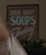 A sign about soups
