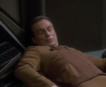 Bajoran security officer knocked out by Lursa and B'Etor