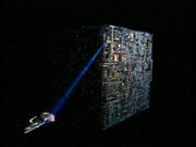 Borg cube destroys the Melbourne