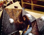 Lisa Morton working on the V'ger interior section models