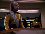 Worf detects a Borg vessel